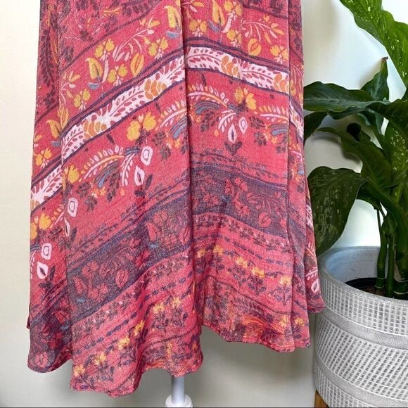 Kimchi Blue boho red patterned mini dress size xs - Picture 3 of 9